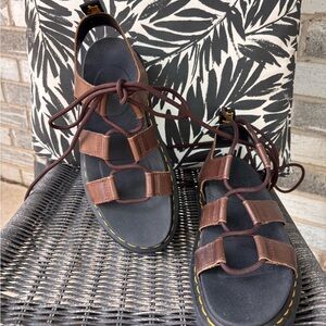 Dr. Martens Brown Nartilla Lace up Gladiator sandals